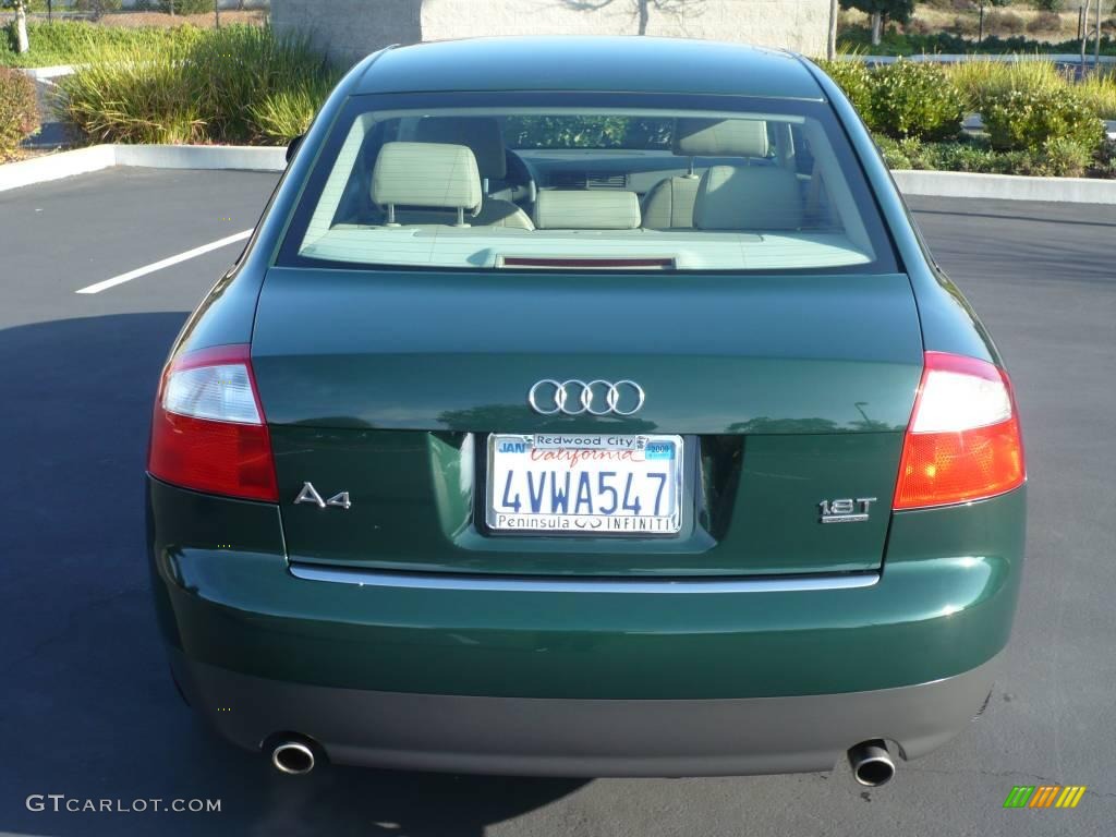 2002 A4 1.8T quattro Sedan - Goodwood Green Pearl Effect / Beige photo #4