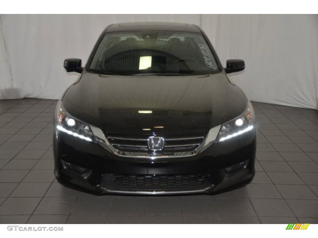 2014 Accord EX-L Sedan - Crystal Black Pearl / Black photo #2