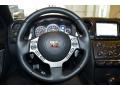 Black Leather/Synthetic Suede 2014 Nissan GT-R Premium Steering Wheel