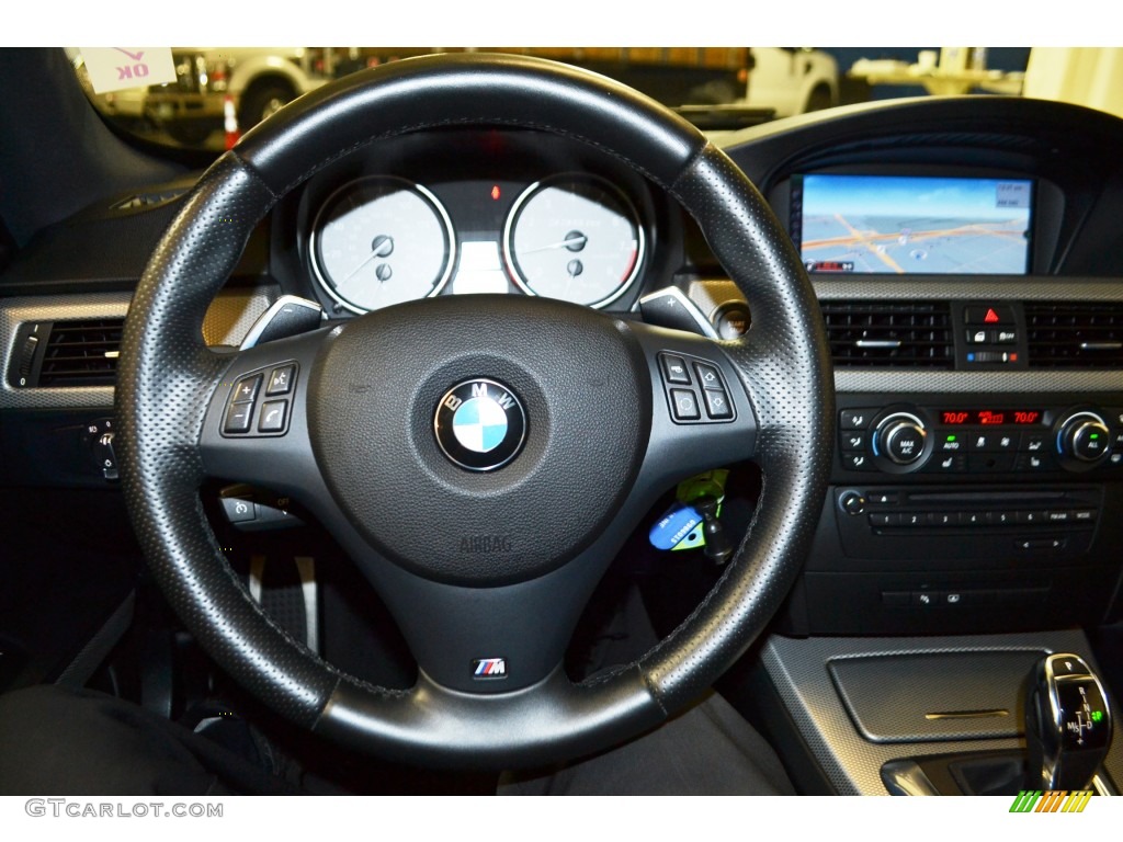 2013 BMW 3 Series 335is Coupe Black Steering Wheel Photo #98008606