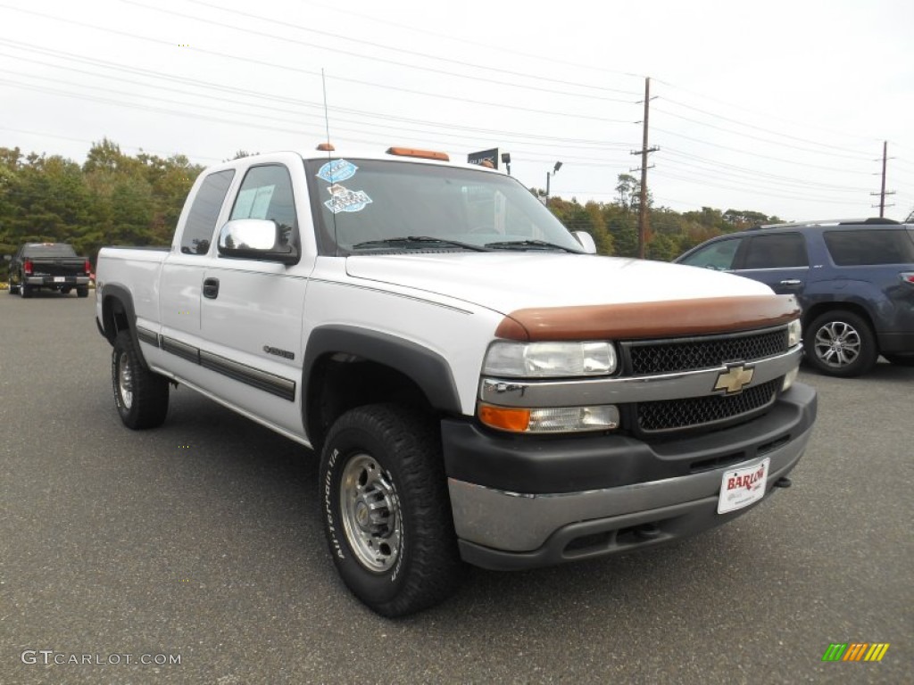 2002 Silverado 2500 LS Extended Cab 4x4 - Summit White / Graphite photo #1