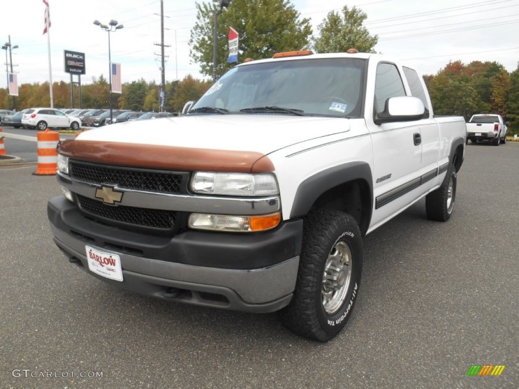 2002 Silverado 2500 LS Extended Cab 4x4 - Summit White / Graphite photo #3