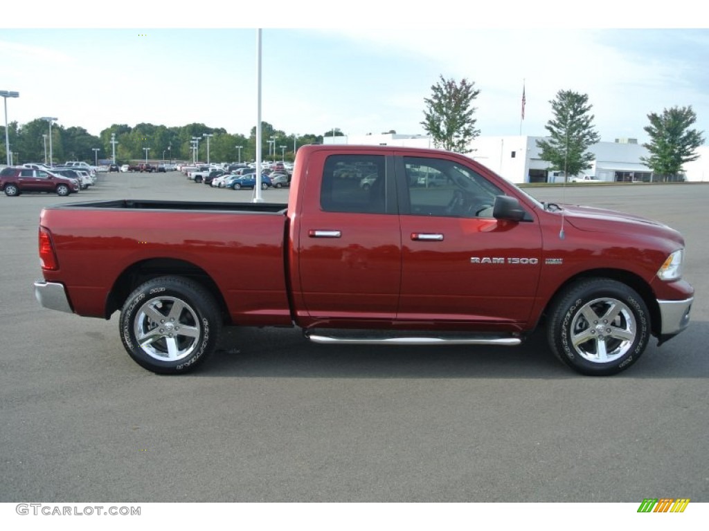 2011 Ram 1500 SLT Quad Cab - Flame Red / Light Pebble Beige/Bark Brown photo #6