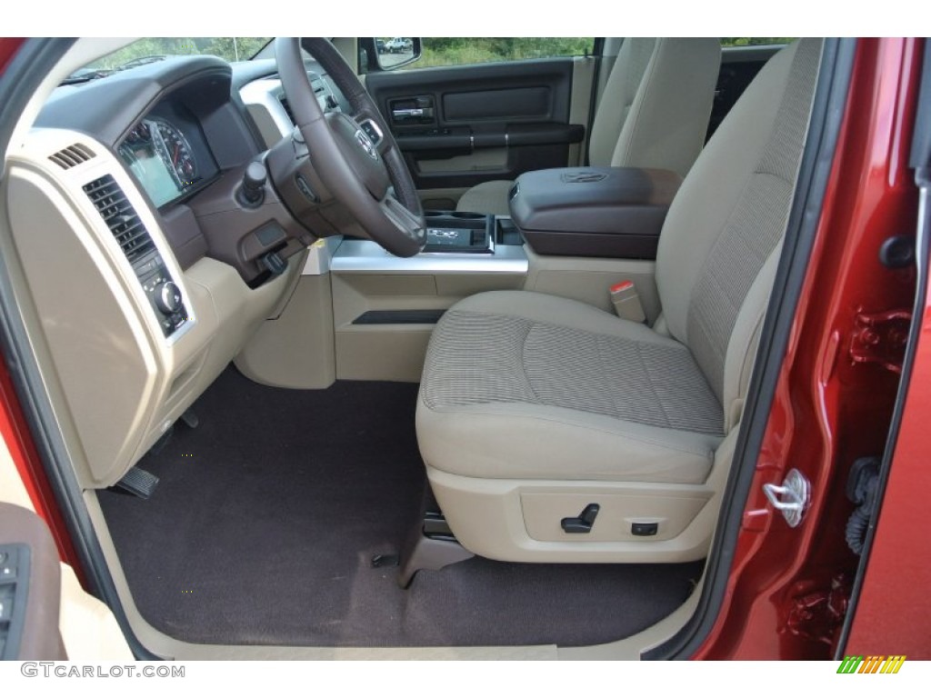 2011 Ram 1500 SLT Quad Cab - Flame Red / Light Pebble Beige/Bark Brown photo #8