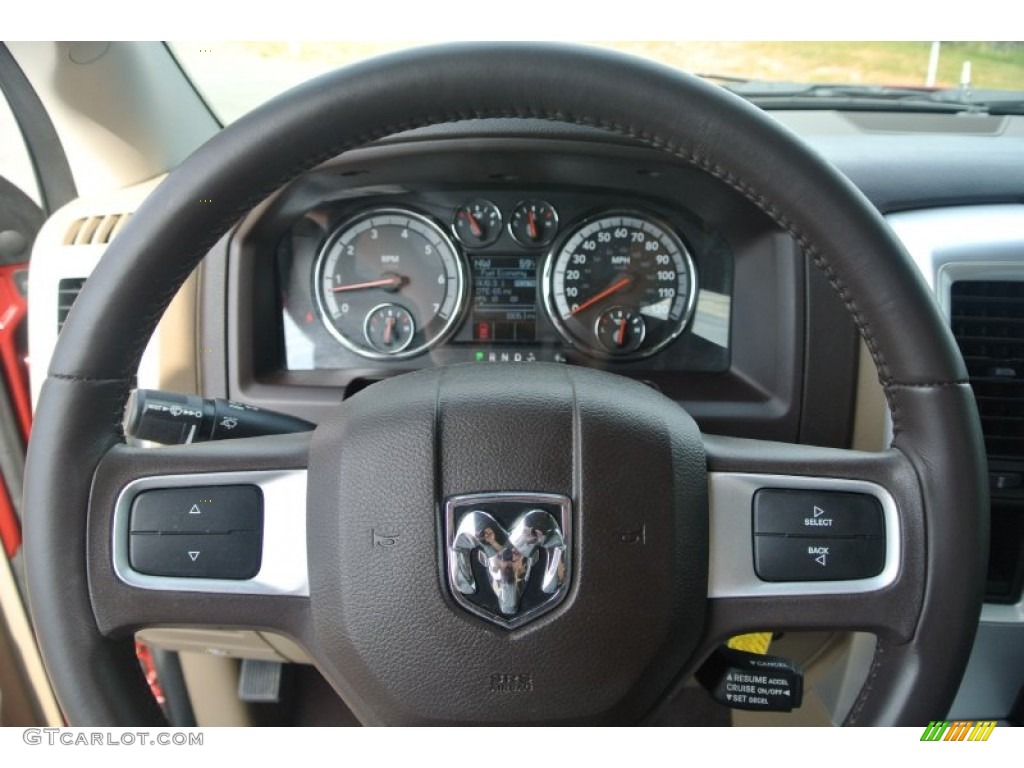 2011 Ram 1500 SLT Quad Cab - Flame Red / Light Pebble Beige/Bark Brown photo #16