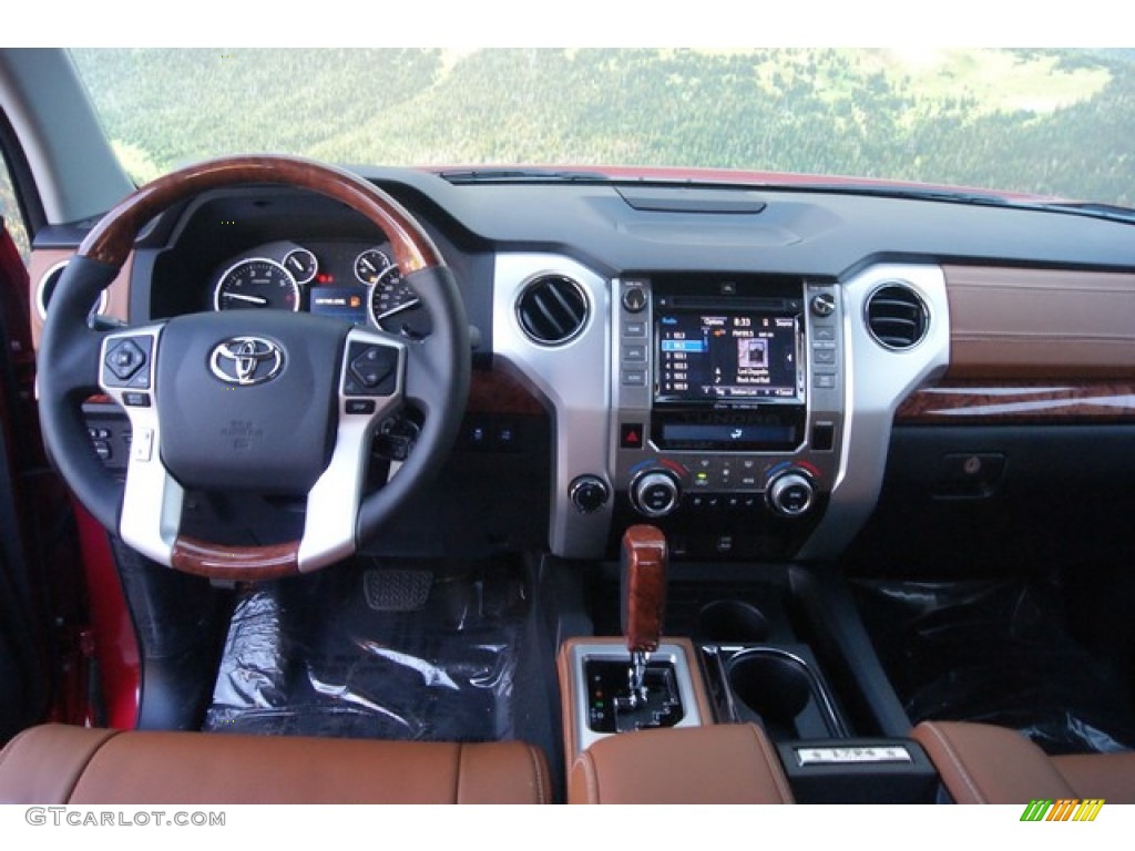 2015 Toyota Tundra 1794 Edition CrewMax 4x4 1794 Edition Premium Brown Leather Dashboard Photo #98022928