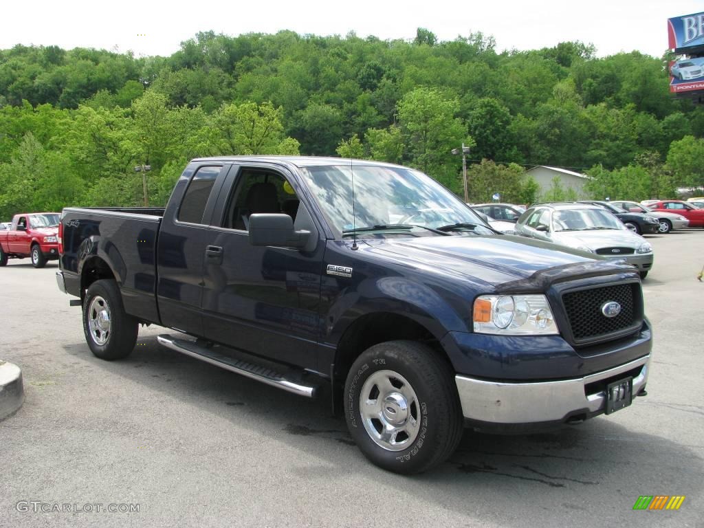 2006 F150 XLT SuperCab 4x4 - True Blue Metallic / Medium/Dark Flint photo #4