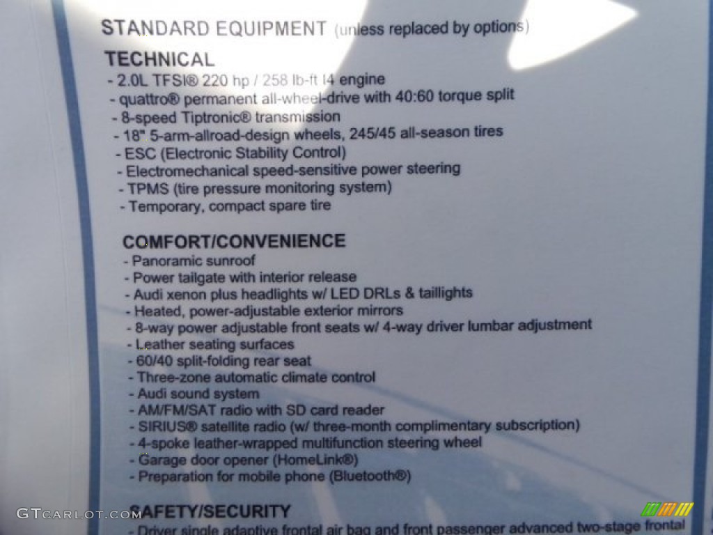 2015 Audi allroad Premium Plus quattro Window Sticker Photo #98027191