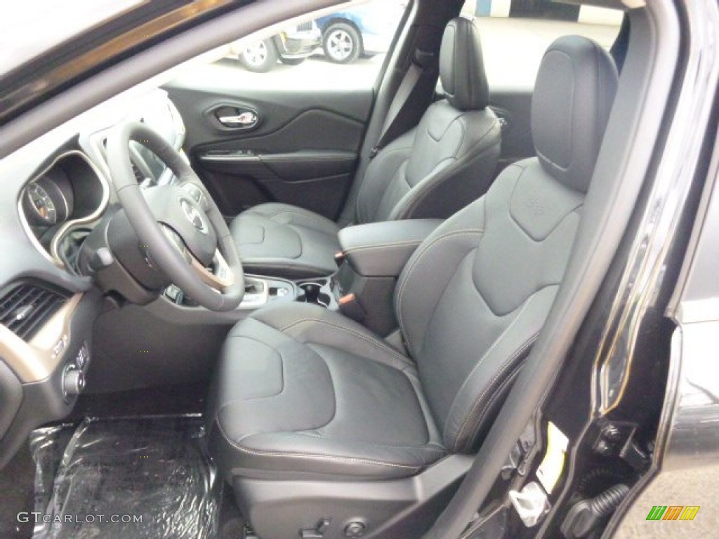 Black Interior 2015 Jeep Cherokee Limited 4x4 Photo #98028055