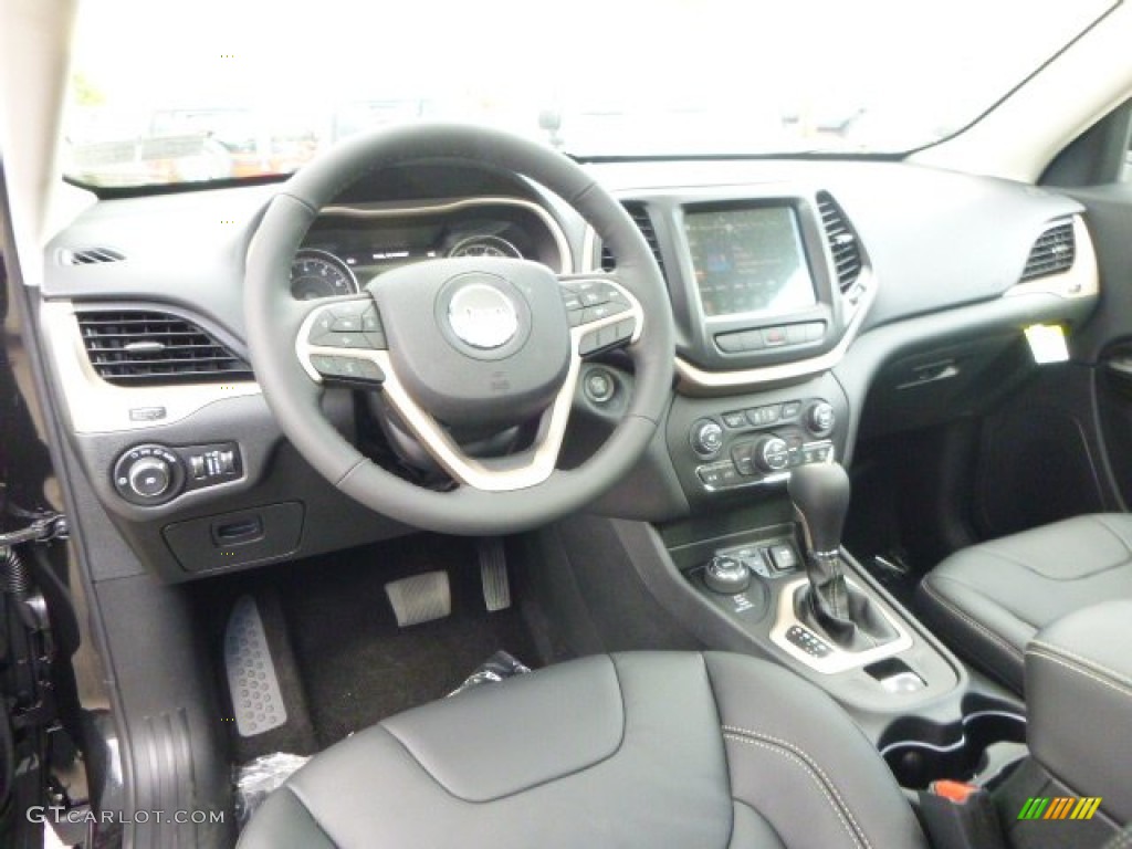 Black Interior 2015 Jeep Cherokee Limited 4x4 Photo #98028091