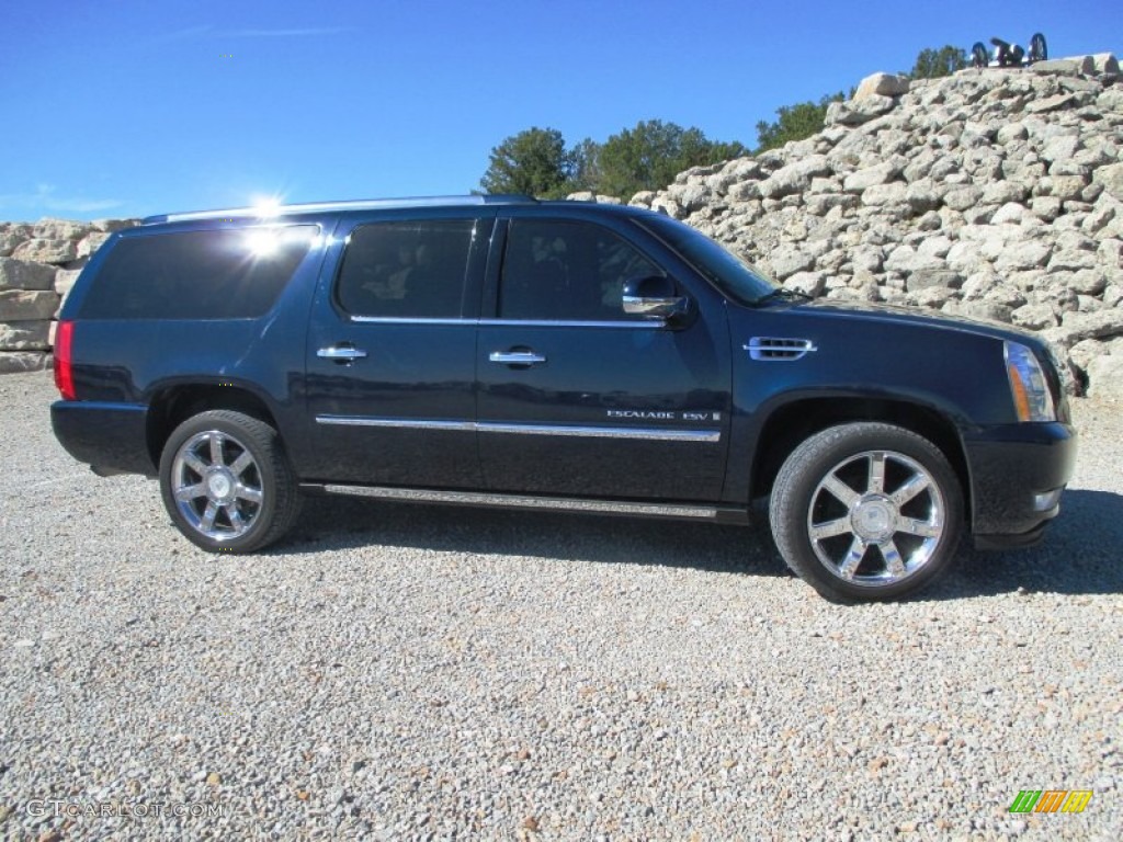 2008 Escalade ESV AWD - Blue Chip / Ebony photo #42