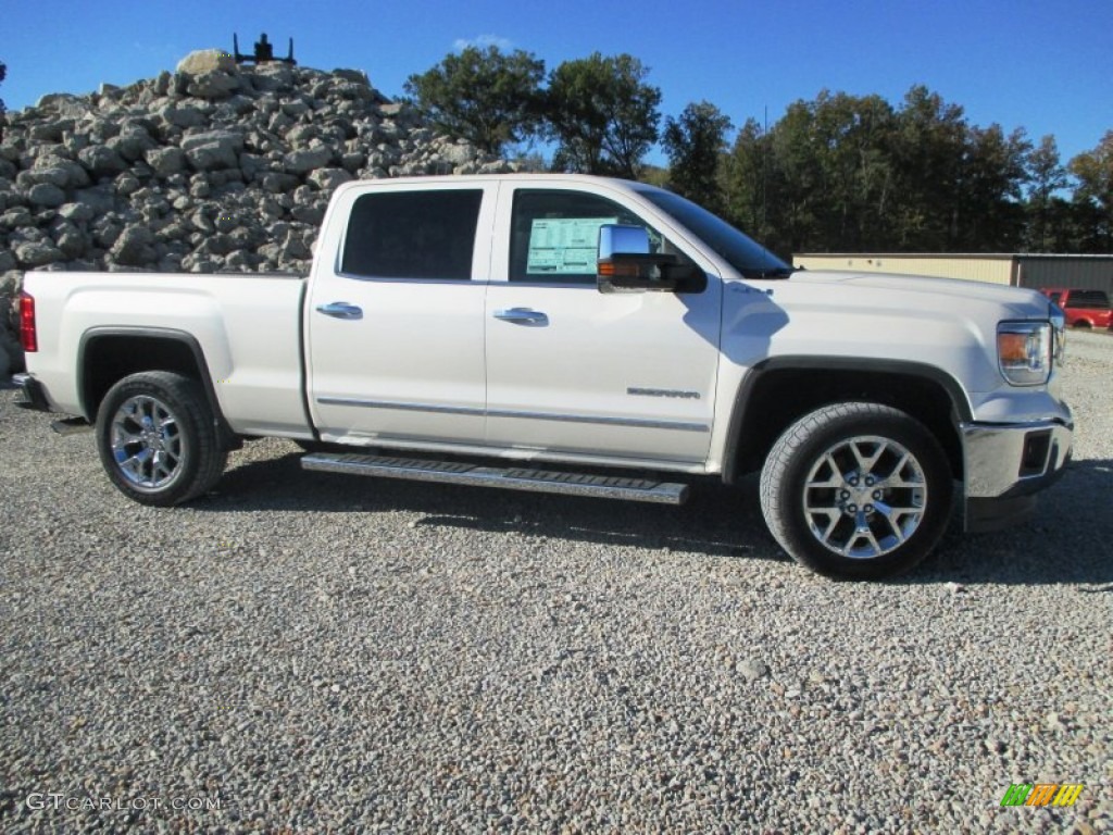 White Diamond Tricoat 2015 GMC Sierra 1500 SLT Crew Cab 4x4 Exterior Photo #98030755