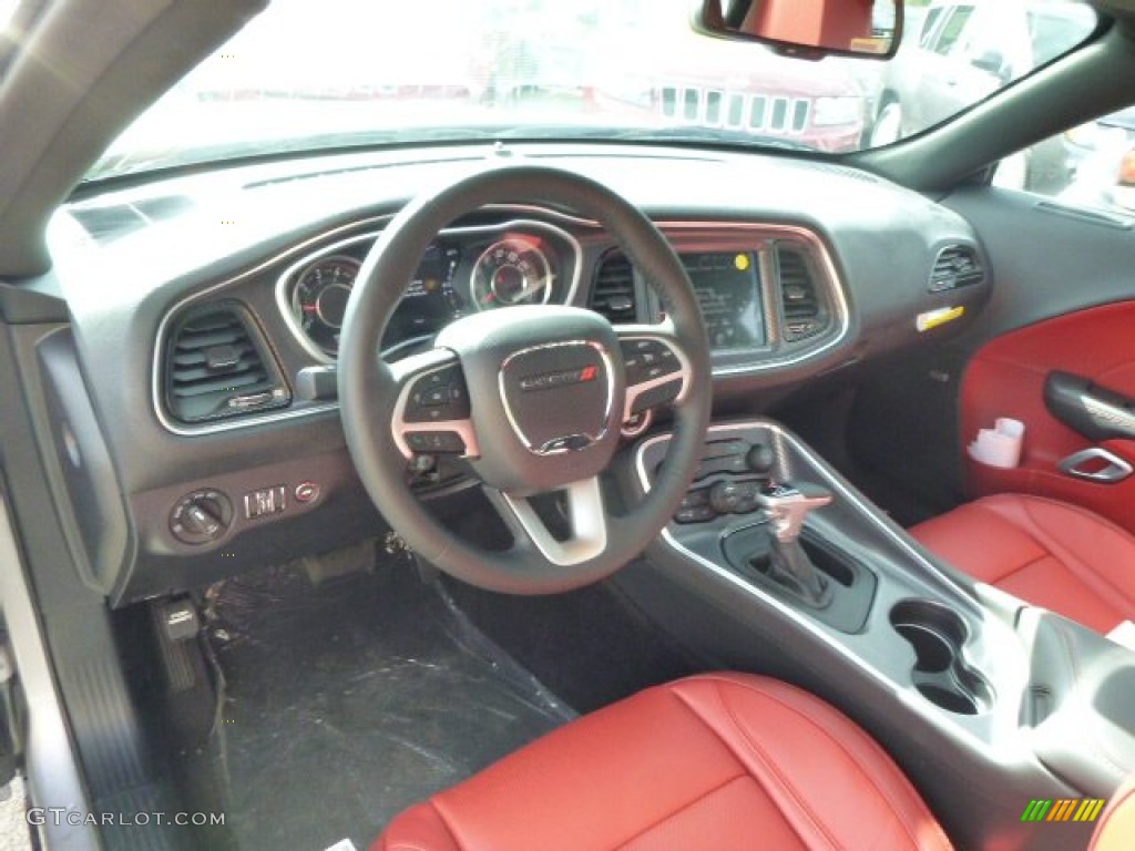 Black/Ruby Red Interior 2015 Dodge Challenger SXT Plus Photo #98032309