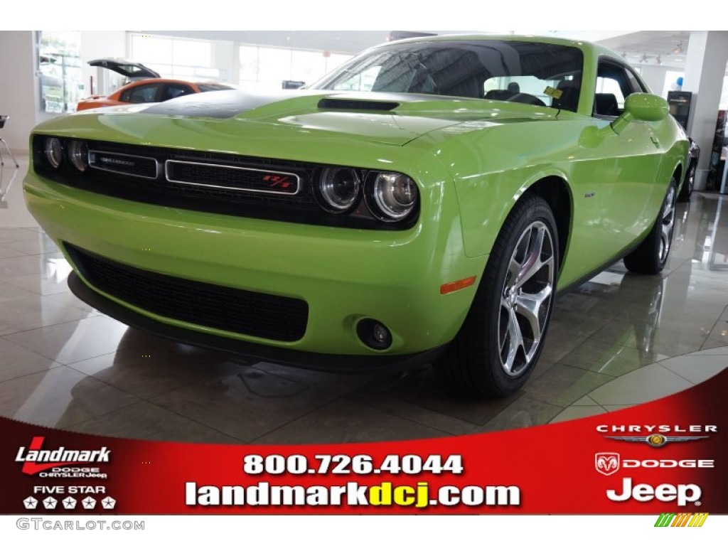 2015 Challenger R/T Plus - Sublime Green Pearl / Black photo #1