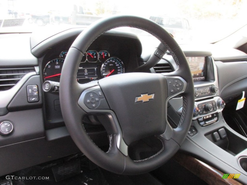 2015 Chevrolet Tahoe LT 4WD Jet Black Steering Wheel Photo #98034523