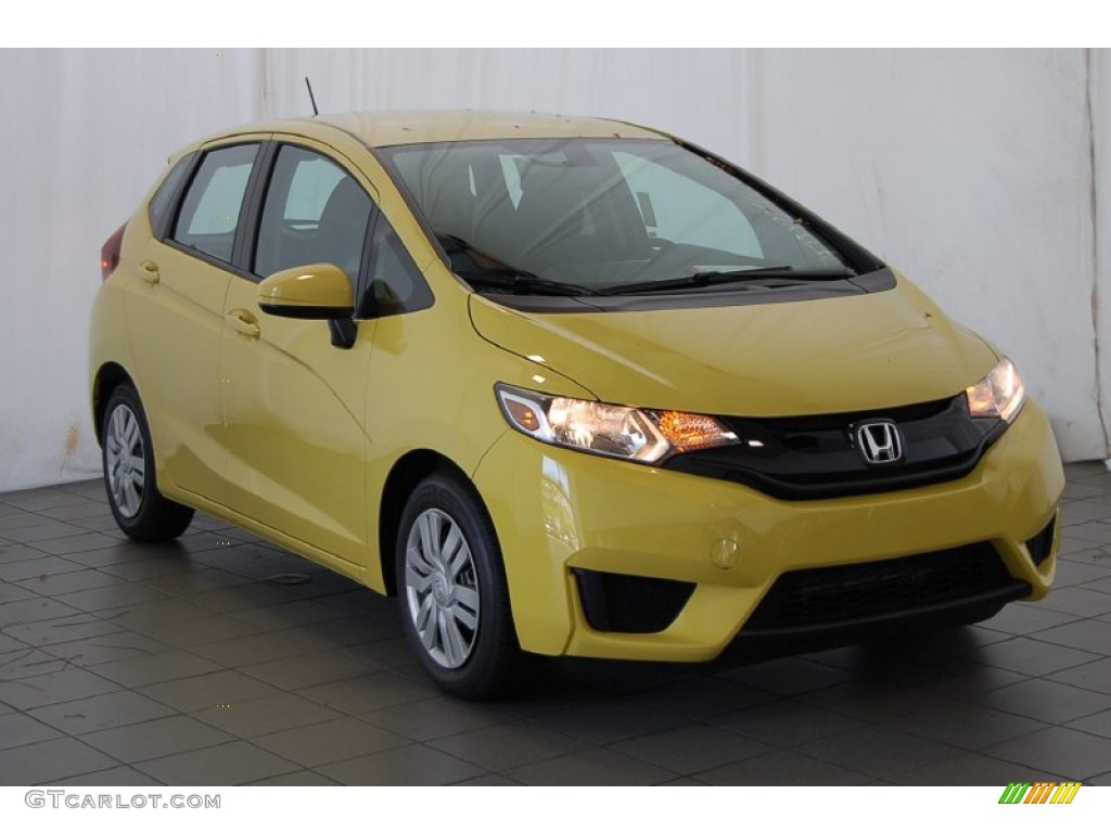 Mystic Yellow Pearl 2015 Honda Fit LX Exterior Photo #98046454