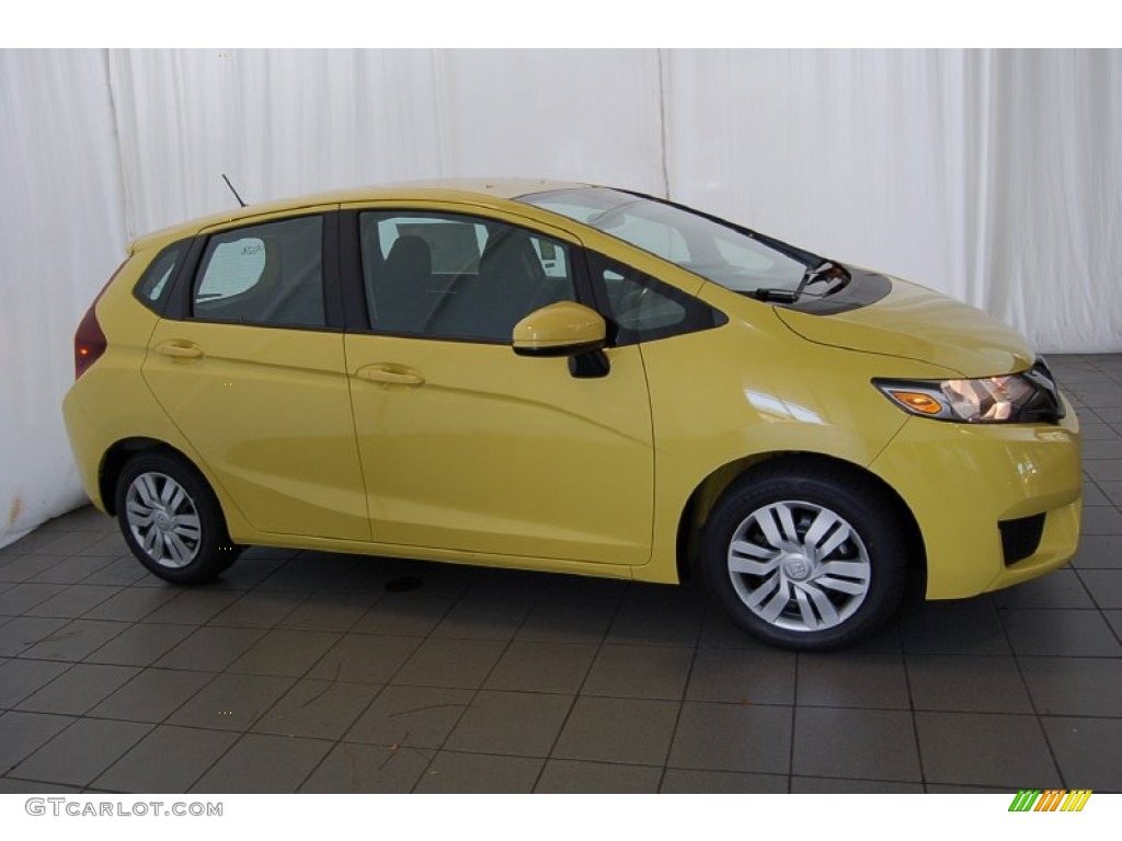 Mystic Yellow Pearl 2015 Honda Fit LX Exterior Photo #98046487