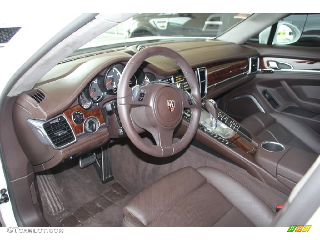 Espresso Natural Leather Interior 2011 Porsche Panamera Turbo Photo #98048161