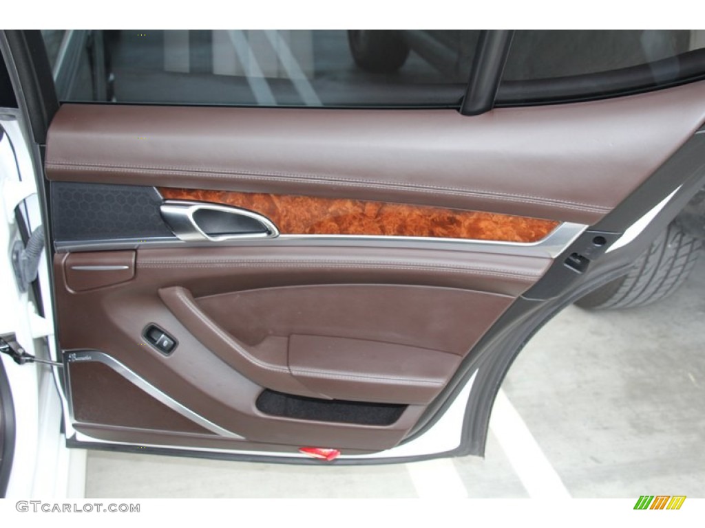 2011 Porsche Panamera Turbo Espresso Natural Leather Door Panel Photo #98048518