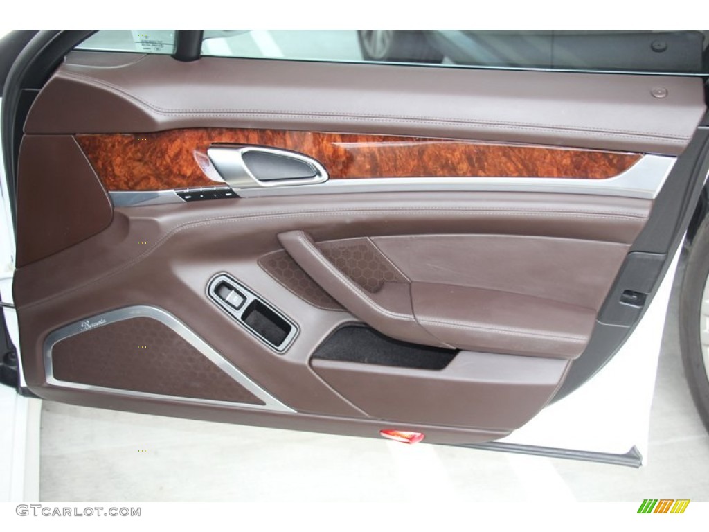 2011 Porsche Panamera Turbo Espresso Natural Leather Door Panel Photo #98048563