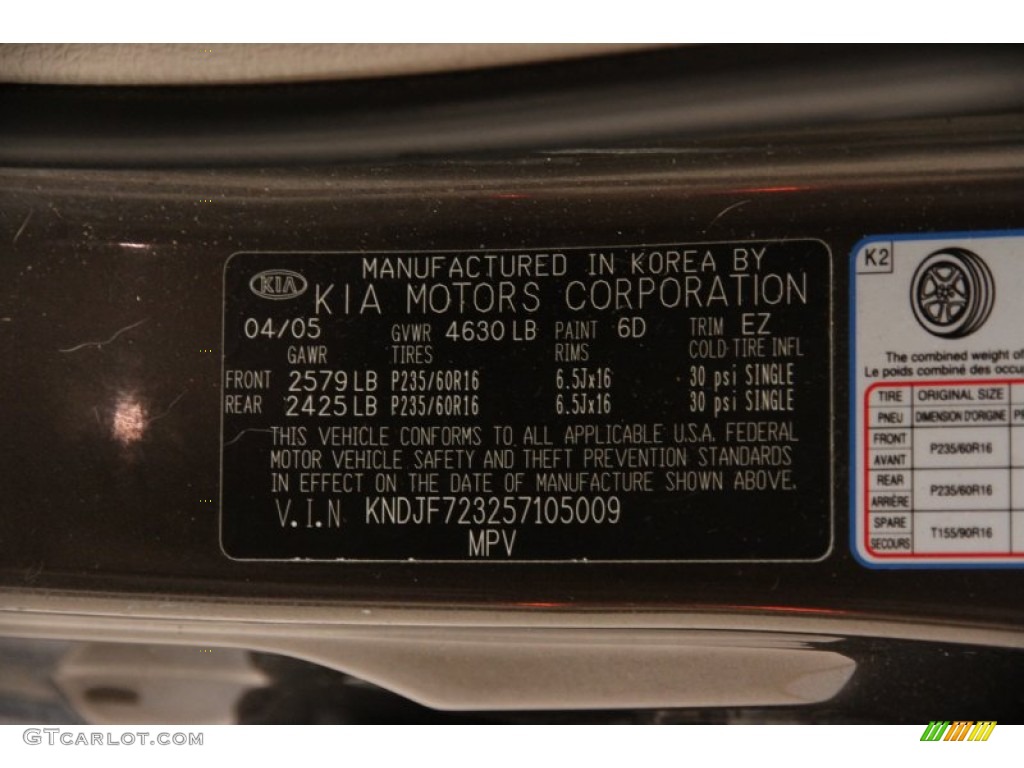 2005 Sportage LX - Smokey Brown / Beige photo #16