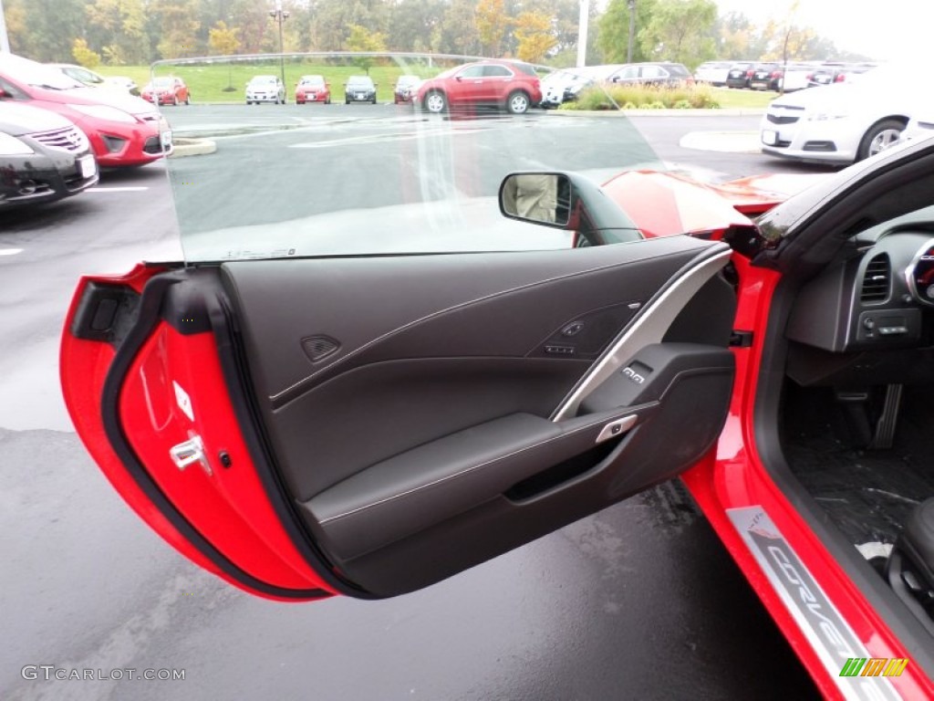 2015 Chevrolet Corvette Stingray Coupe Z51 Jet Black Door Panel Photo #98055136