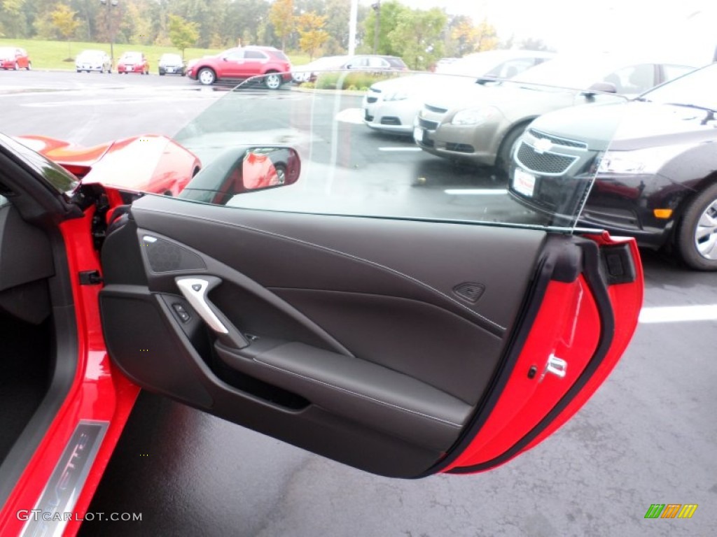 2015 Chevrolet Corvette Stingray Coupe Z51 Jet Black Door Panel Photo #98055187