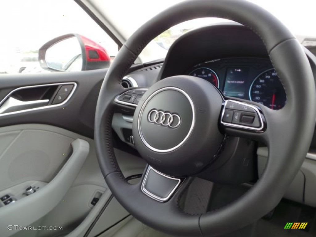 2015 Audi A3 1.8 Premium Plus Titanium Gray Steering Wheel Photo #98060344