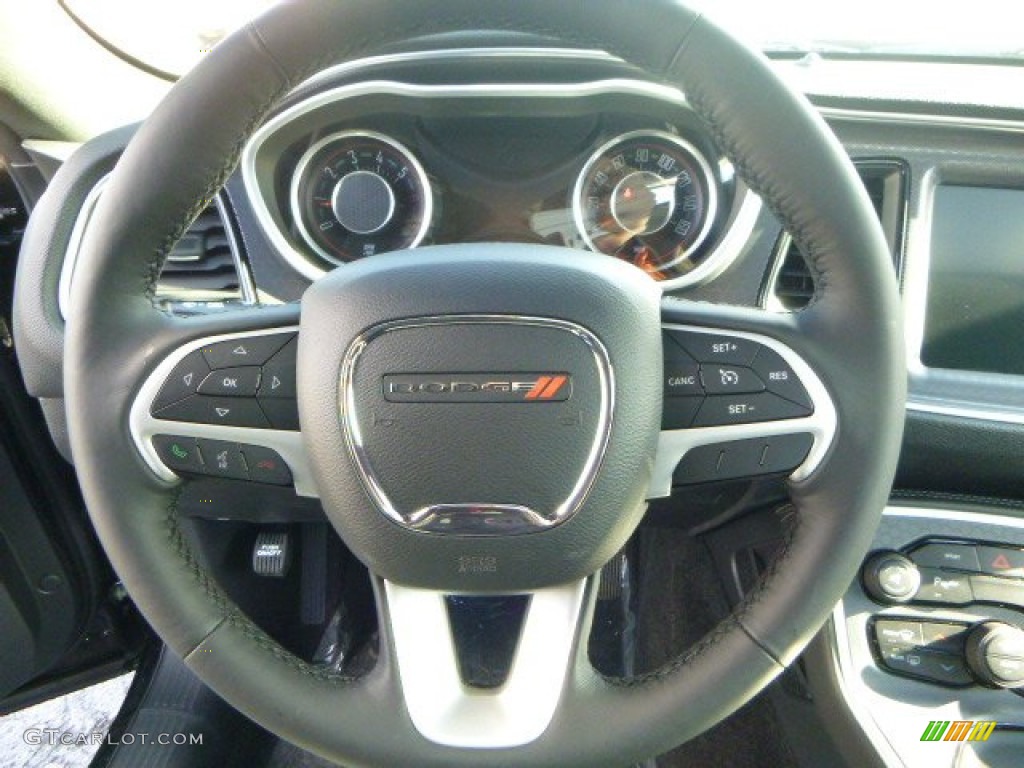 2015 Dodge Challenger SXT Plus Black Steering Wheel Photo #98062531