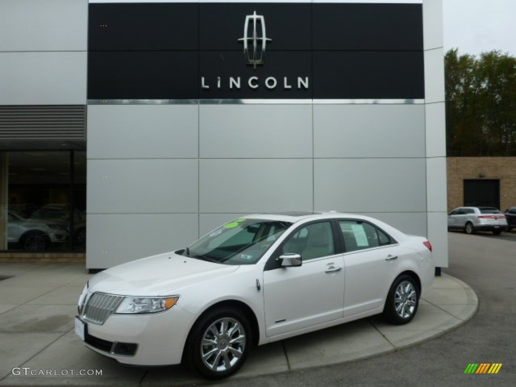 2012 MKZ Hybrid - White Platinum Metallic Tri-Coat / Light Camel photo #1