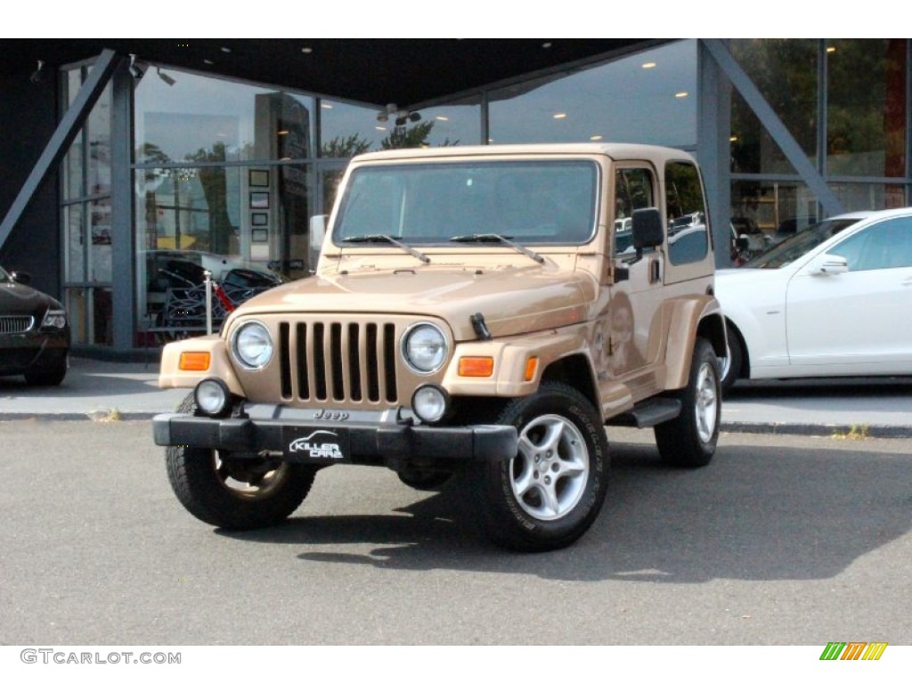 2000 Wrangler Sahara 4x4 - Desert Sand Pearl / Camel/Dark Green photo #3
