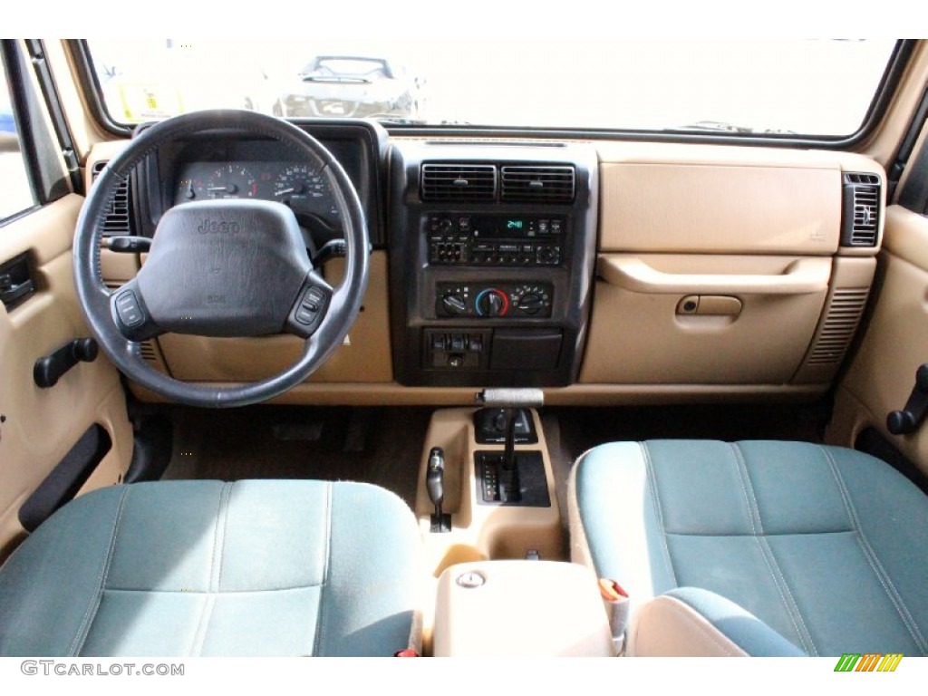 2000 Wrangler Sahara 4x4 - Desert Sand Pearl / Camel/Dark Green photo #8