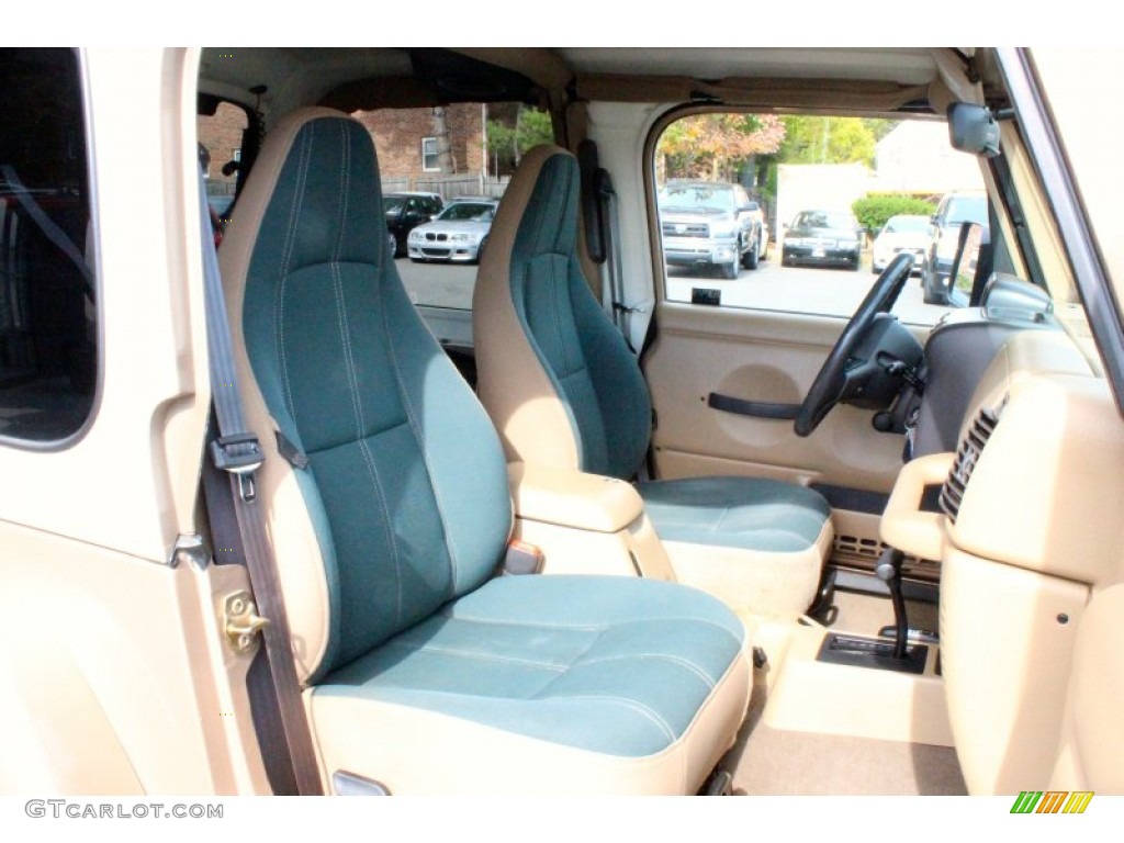 2000 Wrangler Sahara 4x4 - Desert Sand Pearl / Camel/Dark Green photo #22