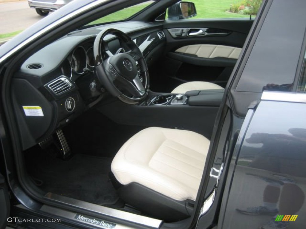 Porcelain/Black Interior 2012 Mercedes-Benz CLS 550 4Matic Coupe Photo #98093973