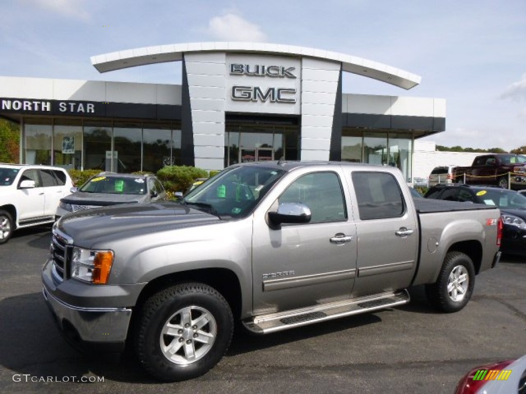 2013 Sierra 1500 SLE Crew Cab 4x4 - Steel Gray Metallic / Ebony photo #1