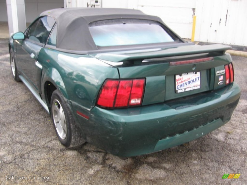 2001 Mustang V6 Convertible - Tropic Green metallic / Medium Parchment photo #6