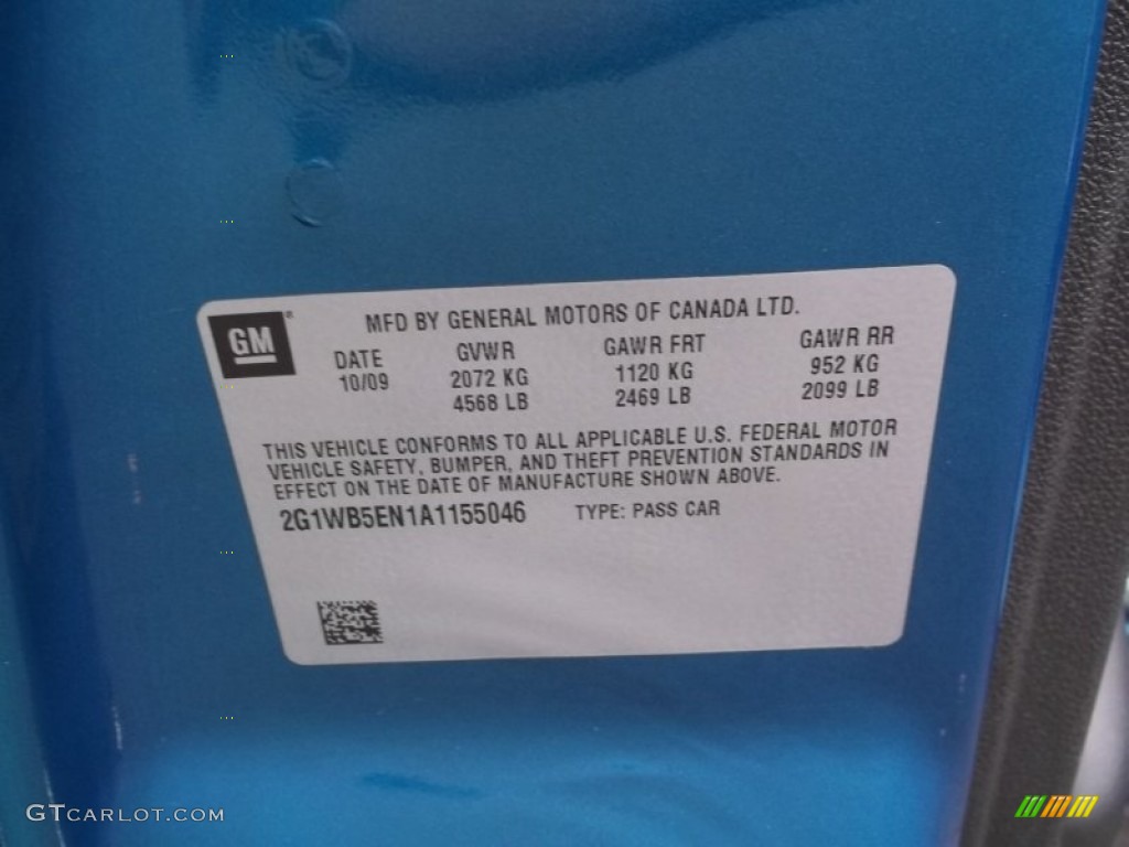2010 Impala LT - Aqua Blue Metallic / Gray photo #33
