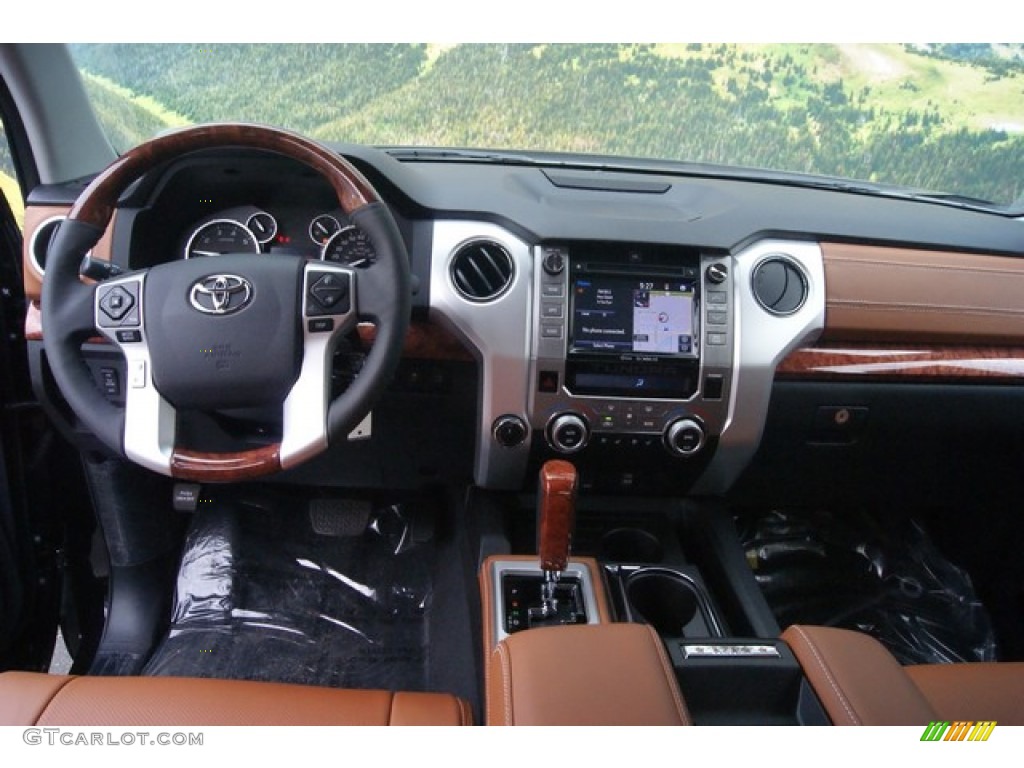 2015 Toyota Tundra 1794 Edition CrewMax 4x4 1794 Edition Premium Brown Leather Dashboard Photo #98109433