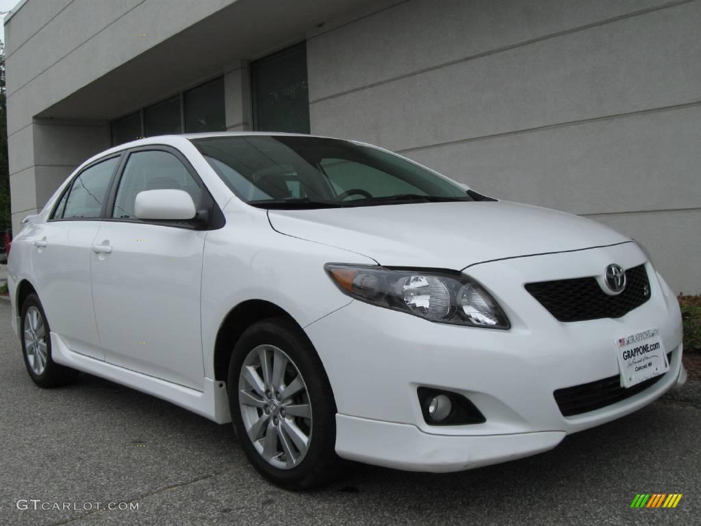 2009 Corolla S - Super White / Dark Charcoal photo #1