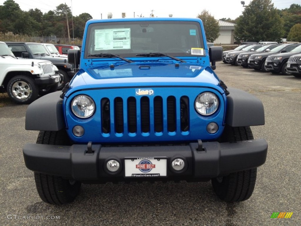 2015 Wrangler Unlimited Sport 4x4 - Hydro Blue Pearl / Black photo #2