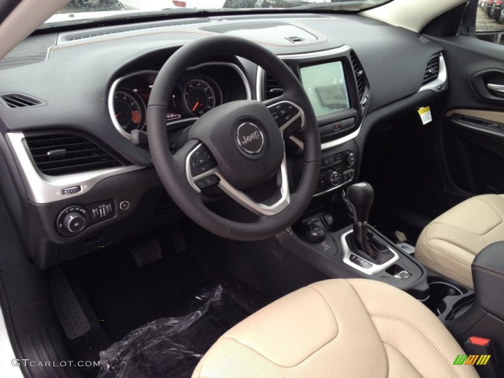 Black/Light Frost Beige Interior 2015 Jeep Cherokee Limited 4x4 Photo #98116250