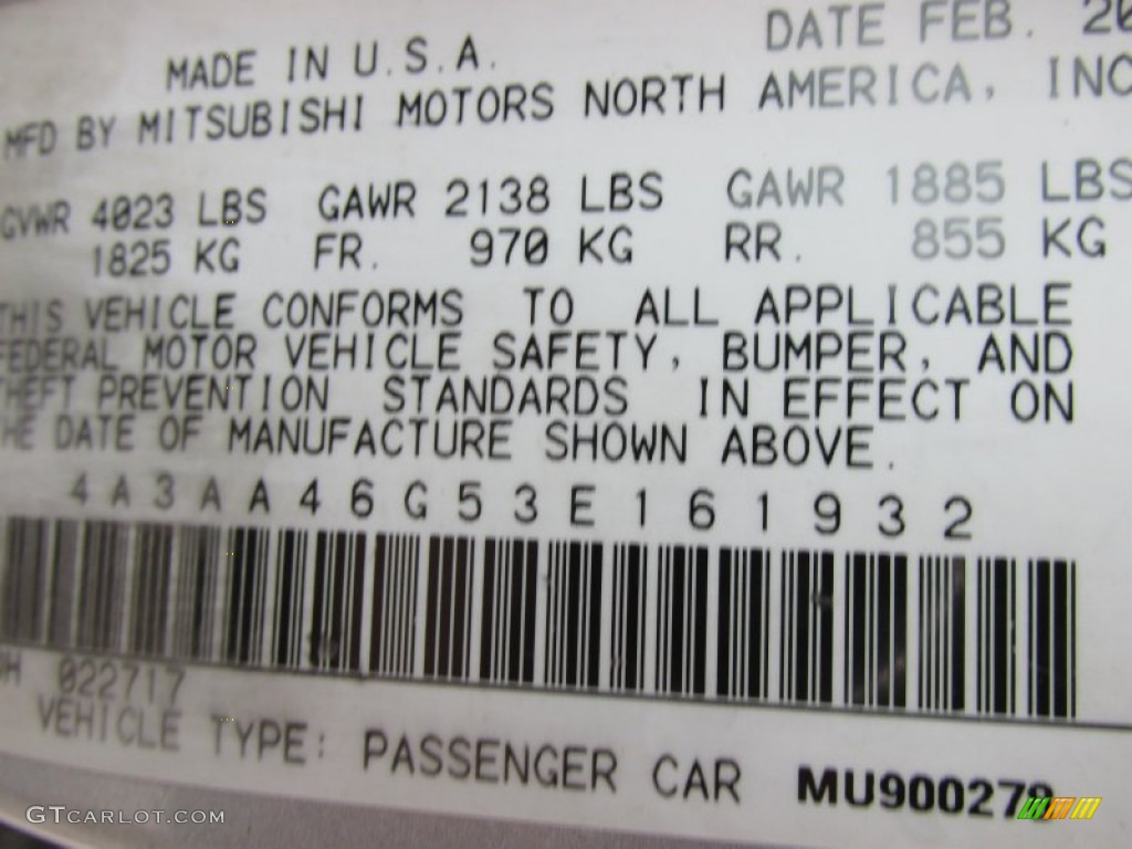 2003 Galant ES - Sterling Silver Metallic / Gray photo #39