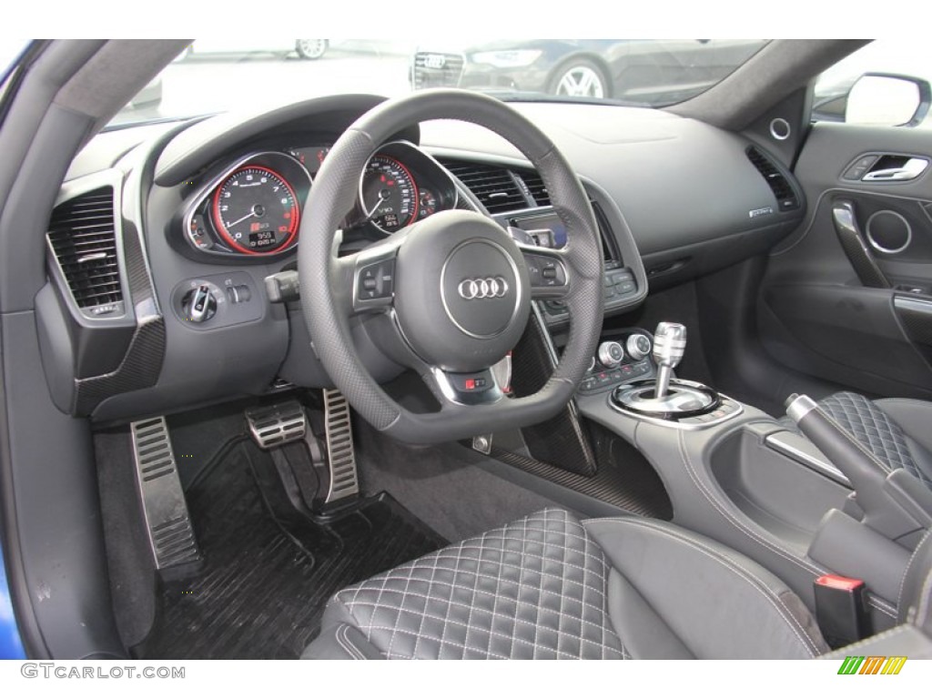 Black Interior 2014 Audi R8 Coupe V10 Plus Photo #98122340