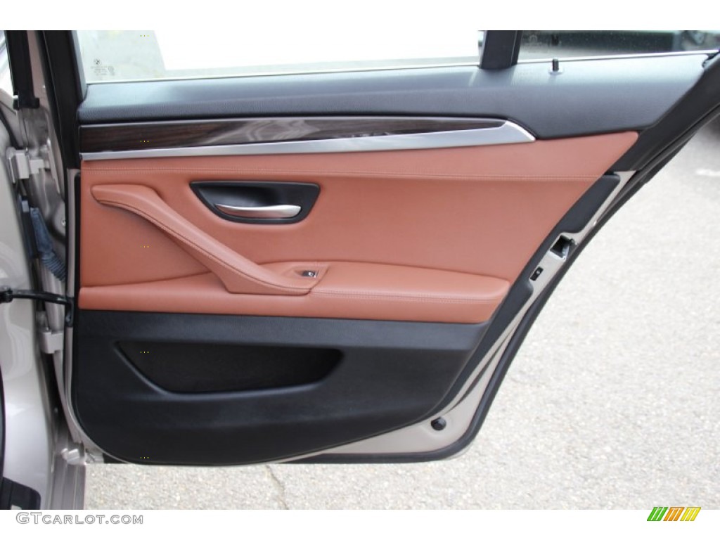 2012 BMW 5 Series 528i xDrive Sedan Cinnamon Brown Door Panel Photo #98122349