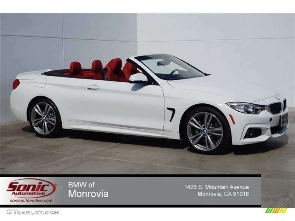 2015 4 Series 435i Convertible - Alpine White / Coral Red/Black Highlight photo #1