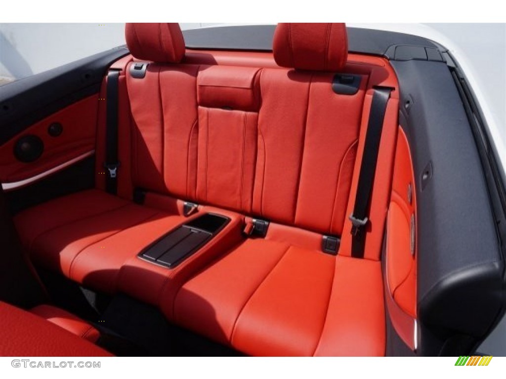 Coral Red/Black Highlight Interior 2015 BMW 4 Series 435i Convertible Photo #98130719