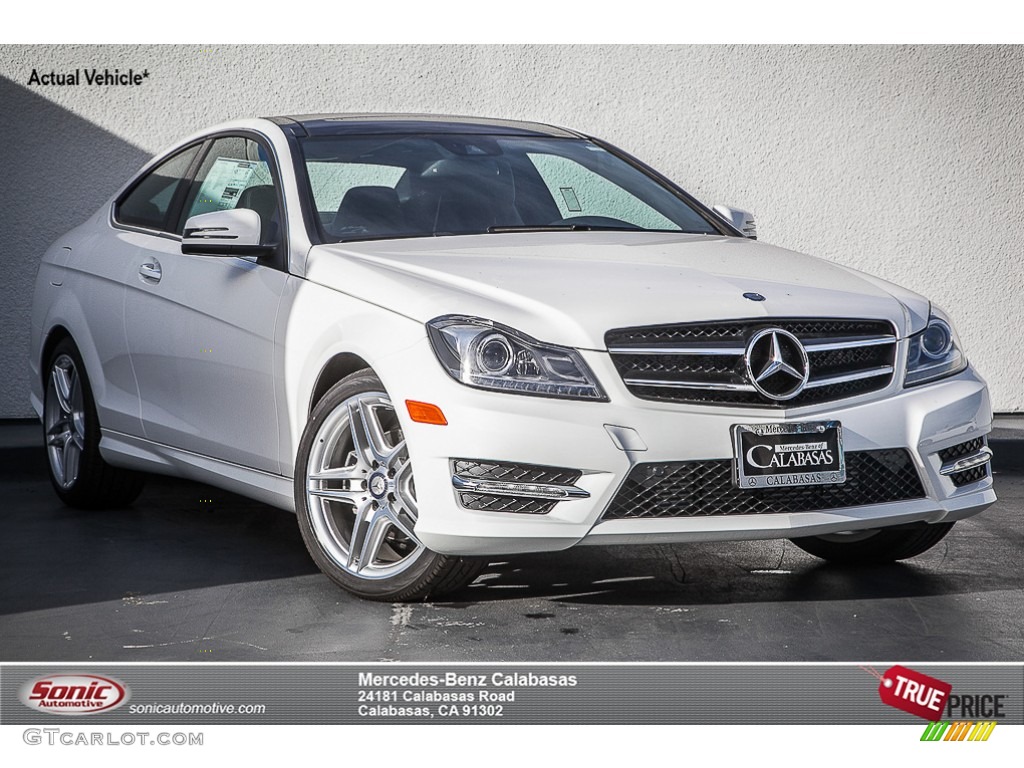 2015 C 250 Coupe - Polar White / Red/Black photo #1