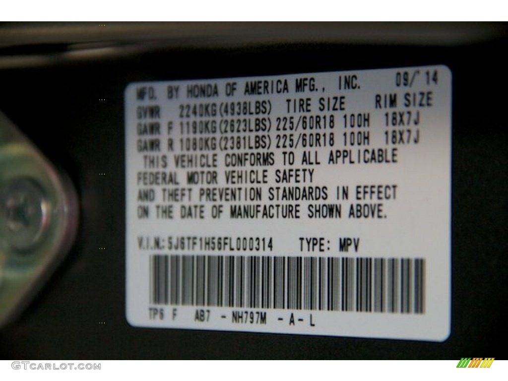 2015 Crosstour Color Code NH797M for Modern Steel Metallic Photo #98141744