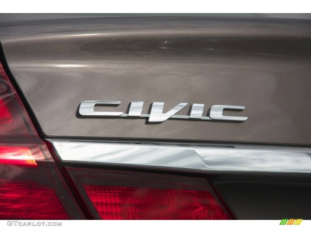 2015 Civic LX Sedan - Urban Titanium Metallic / Beige photo #3
