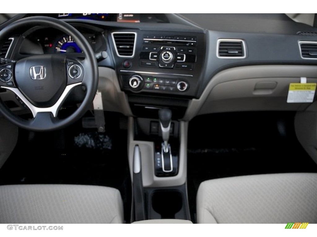 2015 Civic LX Sedan - Urban Titanium Metallic / Beige photo #15